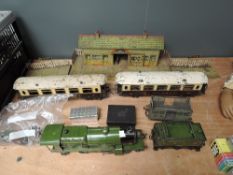 A collection of Hornby 0 gauge comprising, Electric 4-4-2 LNER Flying Scotsman Loco & Tender, two P