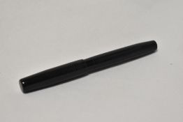 A Mabie Todd Blackbird self filler lever fill fountain pen in BHR with engine turned hoop design and
