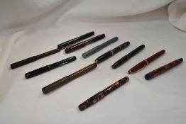Twelve fountain pens all spares and repairs including Conway Stewart, Waterman, Croxley etc