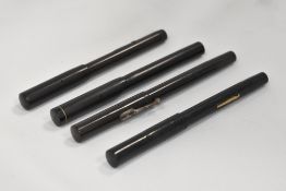 Four lever fill BHR fountain pens. A MacNiven & Cameron, a Cameron N4, a Rawl Plug and an un-named