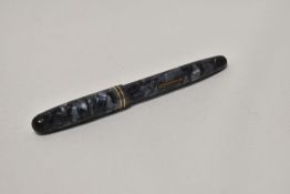 An Onoto the Pen No16 by De La Rue in grey marble lever fill fountain pen with two narrow bands to