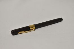 A Mabie Todd Swan No2 Eyedropper pen in BHR with gold band to Safety screw cap having Mabie Todd NY2