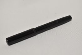 A Mabie Todd Swan Minor SM2/60 lever fill fountain pen in black with single band to the cap having