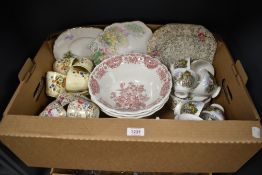 Three Ridgeway of Staffordshire 'Windsor' bowls and a selection of part tea services including Royal