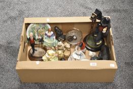 A selection of figurines and animal studies including an Enesco Beatrix Potter 'Jeremy Fisher'