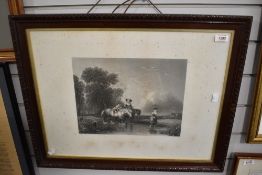 An etching by William Finder Return from Market after Sir A W Collcott RA