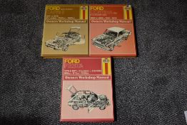Motoring. Haynes Owners Workshop Manuals. Ford interest. (3)