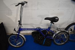 A foldable Freelander city Land rover bicycle with bag.