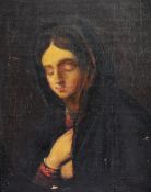 19th/20th Century, Italian School, oil on board, A portrait of a young lady, displayed within an