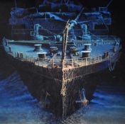 After Stuart Williamson (20th Century), a coloured print, The Titanic wreck, framed, mounted, and