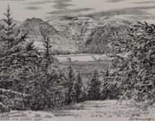 *Local Interest - Alfred Wainwright MBE (1907-1991), pen and ink, 'Barf & Lord's Seat', from the