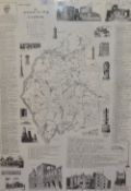 After Alfred Wainwright MBE (1907-1991), a print, 'An Antiquarian Map of Cumbria' with illustrations