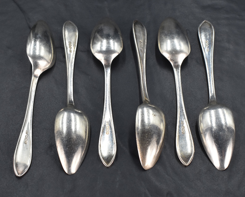 A set of six George VI Sandringham pattern silver grapefruit spoons, marks for Sheffield 1938, maker - Image 2 of 2