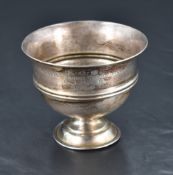 A George V silver dish/trophy for the Borders Tennis Championship, of waisted and dished circular
