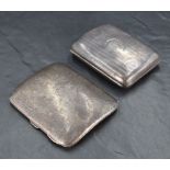 An Edwardian silver cigarette case, of hinged rectangular form and curved for the gentleman's