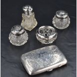 A George V silver cigarette case, of hinged rectangular form and curved for the gentleman's