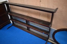 A period oak dresser back/delft rack, width approx. 158cm