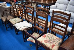 A set of five (four plus one) 19th Century railback dining chairs