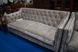 A large modern settee, by Delcor, width approx 198, depth 92, height 92cm