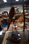 A steampunk style table fan having plane propellor theme