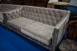 A large modern settee, by Delcor, width approx 198, depth 92, height 92cm