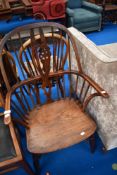A traditional elm Windsor chair
