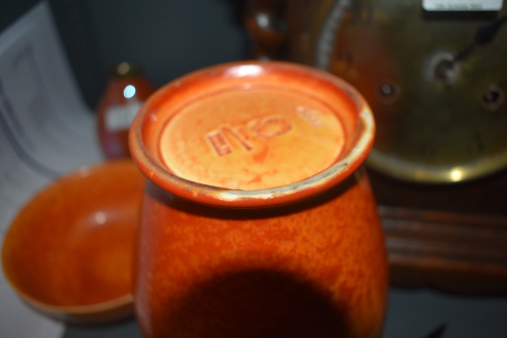 A Pilkington's Royal Lancastrian vase, shape 2368, glazed in orange, and measuring 21cm tall - Image 4 of 5