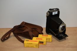 A vintage Kodak Brownie camera.
