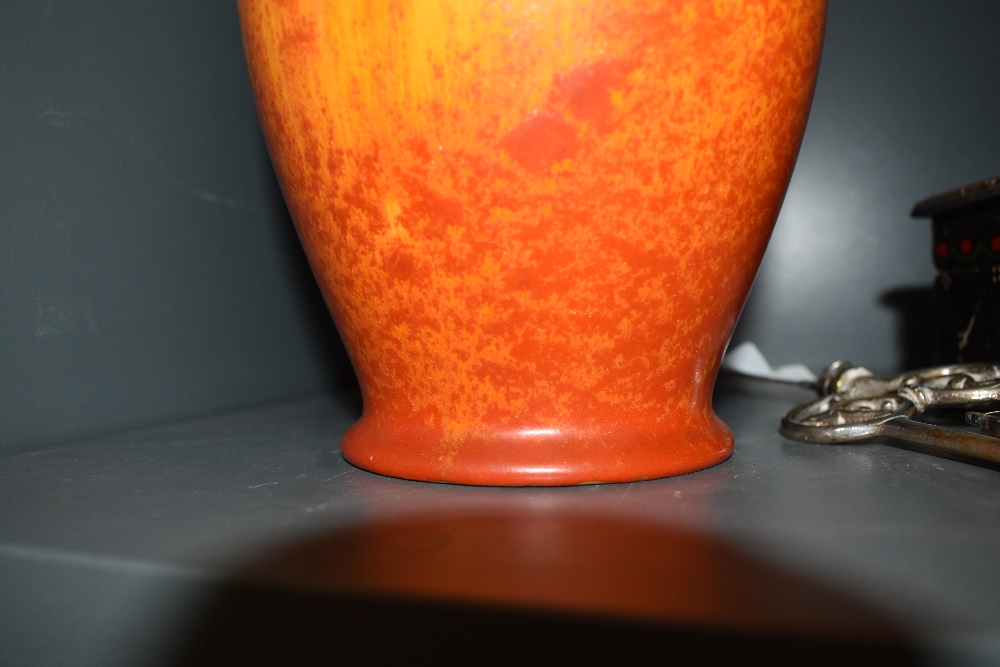 A Pilkington's Royal Lancastrian vase, shape 2368, glazed in orange, and measuring 21cm tall - Image 5 of 5