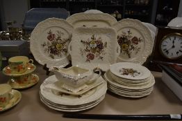 A selection of Mason's Ironstone 'Friarswood' dinnerware, with transfer printed floral design