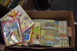 A collection of vintage Rupert the Bear annuals and other related items