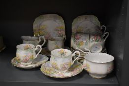 A collection of Royal Albert 'Tulip' pattern tea wares, including cups and saucers, plates, sugar