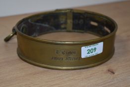 *Local interest, A Georgian brass adjustable dog collar, inscribed J Brown Kirkby Stephen