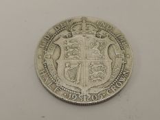 A 1905 Edward VII Silver Half Crown, rare key year 166000 minted, better than fine condition, weight
