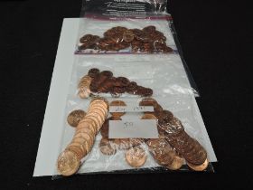 A large amount of Copper Coinage, 50 1971 New Pences (2p), 50 1971 One Pences and 40 1/2 Pences, all