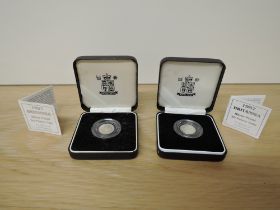 Two Royal Mint 1997 Silver Proof 20 Pence Coins, both in capsules, display cases and with certifica