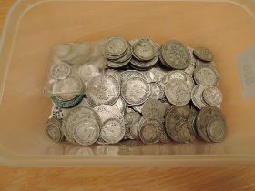 A collection of GB & World Silver Coins, pre 1920 & pre 1947, total weight 21oz includes Florins,