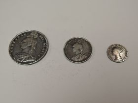 Three Victorian Coins, 1887 Half Crown, Jubilee Head in very good condition, 1887 Shilling,
