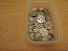 A collection of GB and World Silver Coins, total weigh 11 1/2 oz including GB Two Pence to Crown,