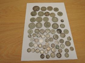 A collection of GB Silver, Threepences, Sixpences, Florins, Half Crowns and Crown including Queen