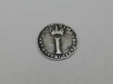A 1603 William & Mary Maundy Silver One Pence
