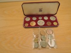 A 1953 Proof Coronation Set, Crown to Farthing in original case, along with a 1953 GB Currency