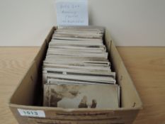 BOX WITH APX 500 POSTCARDS, OF FAMILY PHOTOS Box with an estimated 500 or so postcards, All with