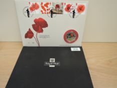 GB 2019 CENTENARY OF REMEMBRANCE WITH £ 5 SILVER PROOF COIN 28.8gm silver proof (925 Ag) 2019 £5