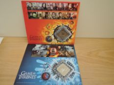 GB 2018 GAME OF THRONES DUO OF MEDALLIC COVERS, WITH SET OF 10 + M/SHEET Duo of Game of Thrones
