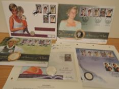 GB 1998-2001 RANGE OF DIANA COVERS ALL WITH SILVER PROOF COINS ENCAPSULATED 5 Covers depicting the