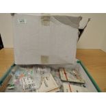 WORLD STAMPS IN PACKETS, ON LEAVES, ON AND OFF PAPER GB AND WORLD Box with additional box file to