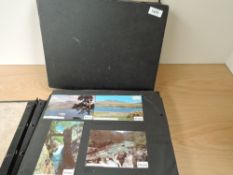 TWO LARGE ALBUMS OF POSTCARDS, SCOTLAND & HIGLANDS, 3-400 CARDS IN COLOUR Couple of albums, with