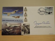 GB 2002 40th ANN OF VC10 COVER SIGNED IN INK BY MARGARET THATCHER Cover from 2002, open backed