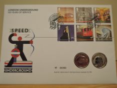 GB 2013 LONDON UNDERGROUND 150 YEARS NUMISMATIC COIN COVER 2 x £2 London Underground issue from